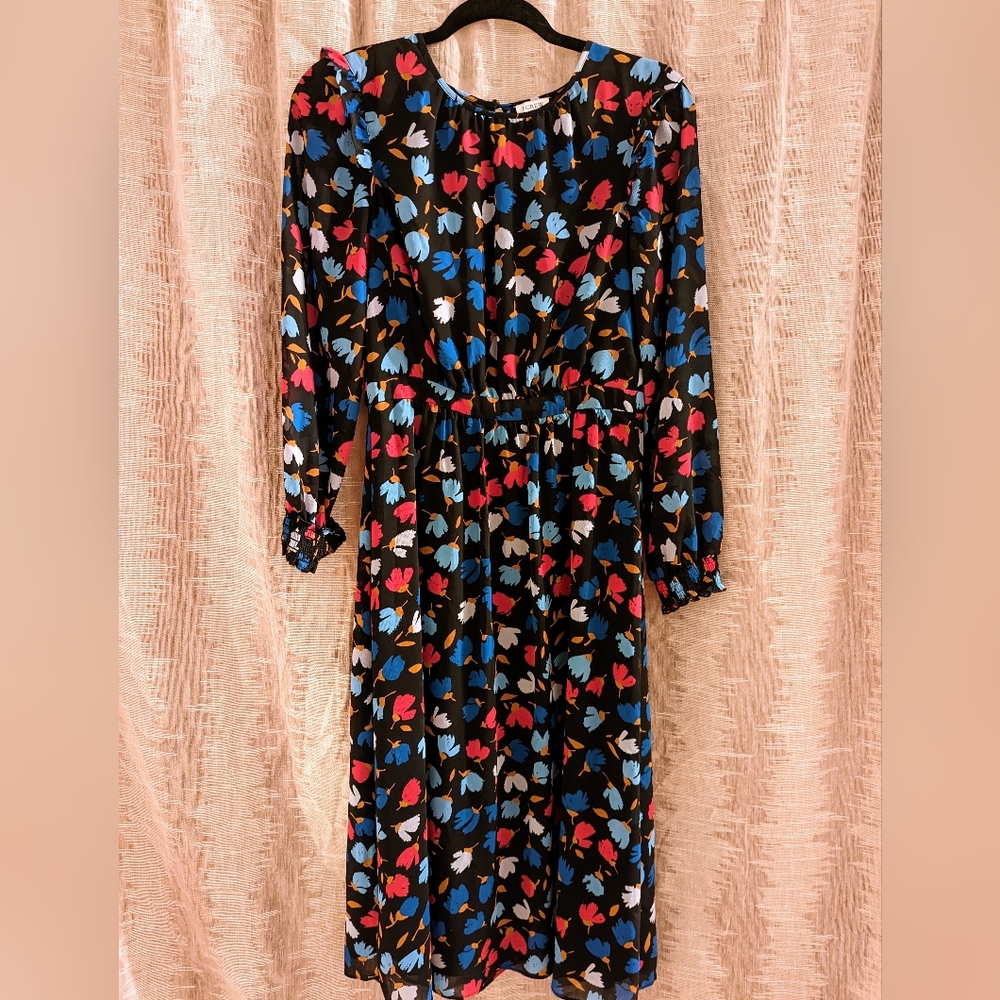 J Crew Pink & Blue Floral Dress